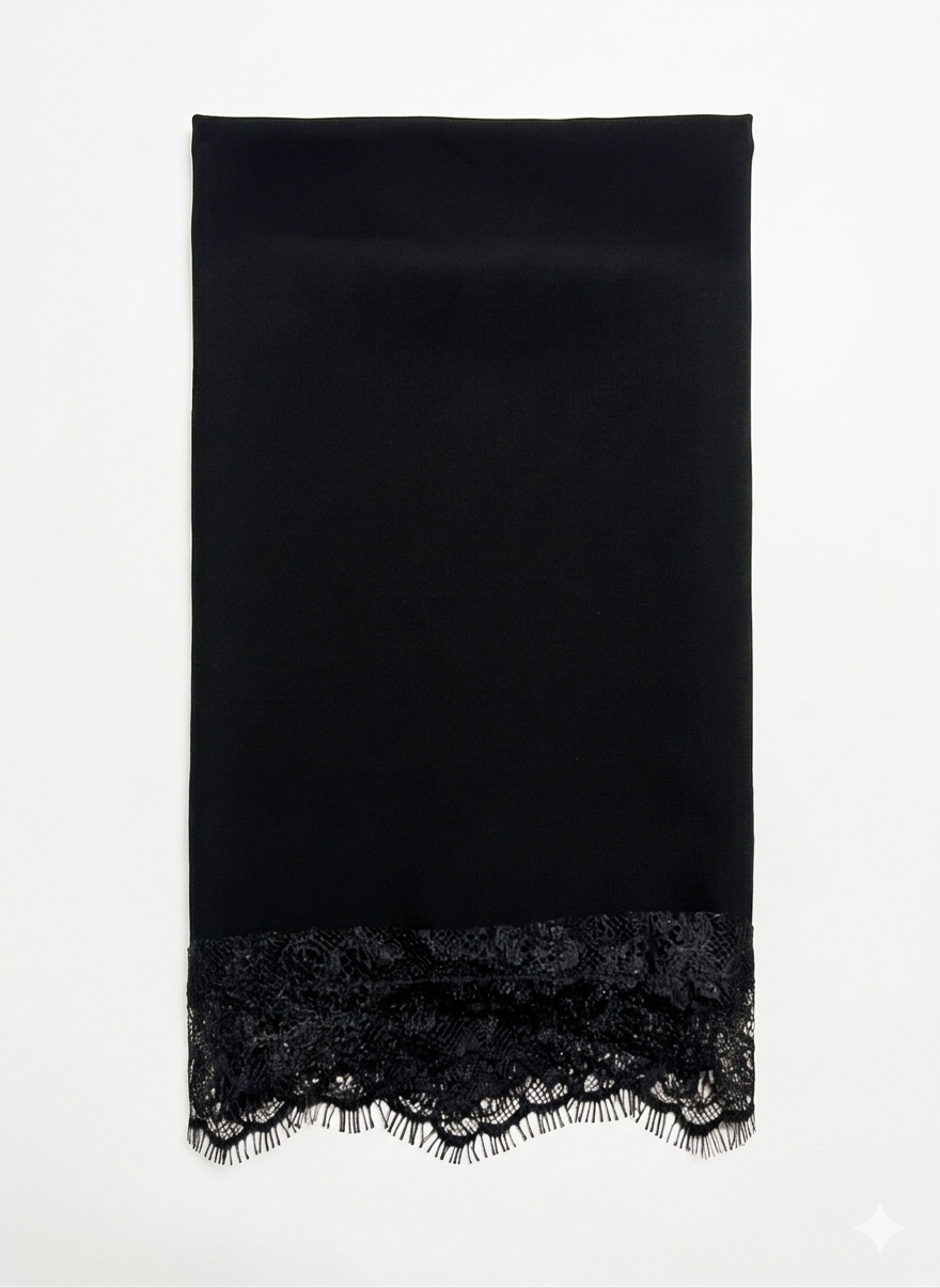 Black hijab with lace